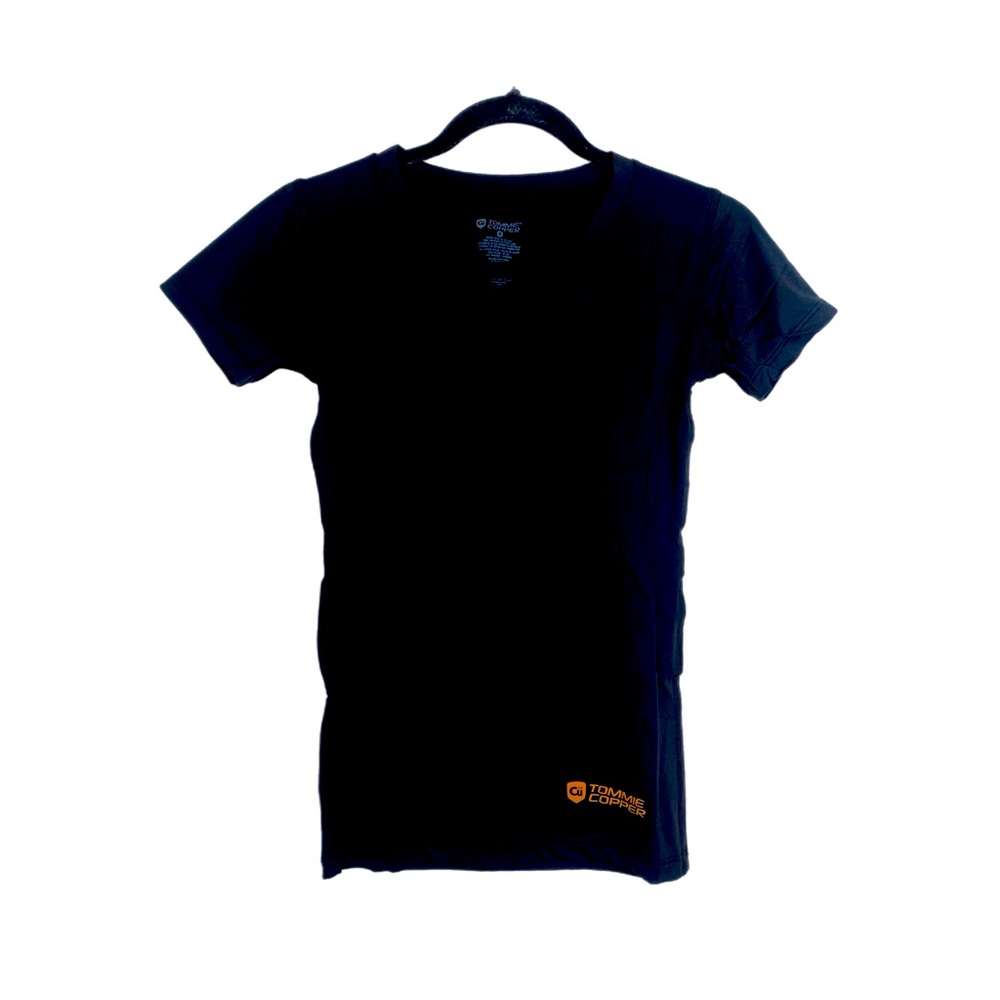 TOMMIE COPPER Womens Short Sleeve Compression Shirt Black Size S NWT